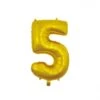 Folieballon Cijfer 5 Goud 66cm