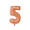 Folieballon Cijfer 5 Rose Goud 66cm
