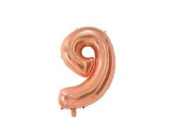 Folieballon Cijfer 9 Rose Goud 66cm