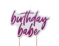 Fuchsia Kaars Birthday Babe Glitter 11cm