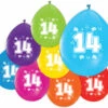 Gekleurde Ballonnen 14 Jaar 30cm 8st