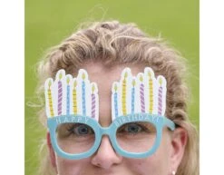 Gekleurde Happy Birthday Bril Kaarsjes -Feestspullen Winkel gekleurde happy birthday bril kaarsjes 2