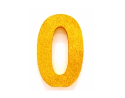 Goud Tafeldecoratie Cijfer 0 Glitter 20,5cm