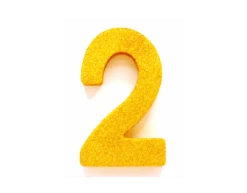 Goud Tafeldecoratie Cijfer 2 Glitter 20,5cm