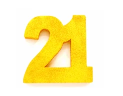 Goud Tafeldecoratie Cijfer 21 Glitter 20,5cm