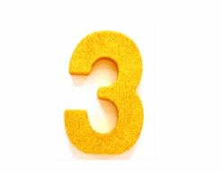 Goud Tafeldecoratie Cijfer 3 Glitter 20,5cm