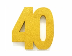 Goud Tafeldecoratie Cijfer 40 Glitter 20,5cm