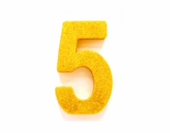 Goud Tafeldecoratie Cijfer 5 Glitter 20,5cm