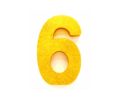Goud Tafeldecoratie Cijfer 6 Glitter 20,5cm