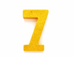 Goud Tafeldecoratie Cijfer 7 Glitter 20,5cm