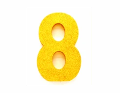 Goud Tafeldecoratie Cijfer 8 Glitter 20,5cm