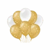 Goud Witte Ballonnen Latex 30cm 6st