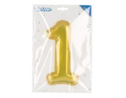 Gouden 1 Jaar Stickers Folieballon 20cm -Feestspullen Winkel gouden 1 jaar stickers folieballon 20cm 2