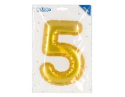 Gouden 5 Jaar Stickers Folieballon 20cm -Feestspullen Winkel gouden 5 jaar stickers folieballon 20cm 2