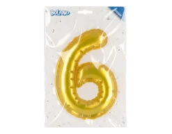 Gouden 6 Jaar Stickers Folieballon 20cm -Feestspullen Winkel gouden 6 jaar stickers folieballon 20cm 2