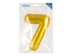 Gouden 7 Jaar Stickers Folieballon 20cm -Feestspullen Winkel gouden 7 jaar stickers folieballon 20cm 2