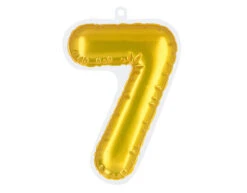Gouden 7 Jaar Stickers Folieballon 20cm