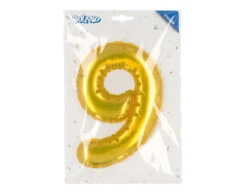 Gouden 9 Jaar Stickers Folieballon 20cm -Feestspullen Winkel gouden 9 jaar stickers folieballon 20cm 2