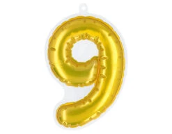 Gouden 9 Jaar Stickers Folieballon 20cm