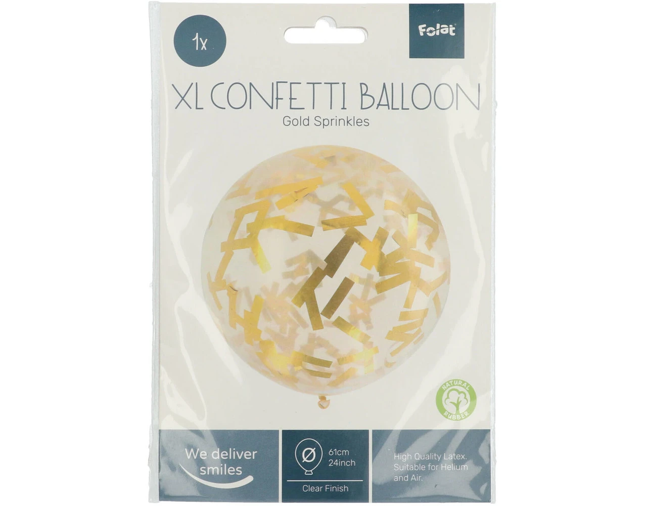 Gouden Confetti Ballon 61cm 2 Gouden Confetti Ballon 61cm - Afbeelding 2
