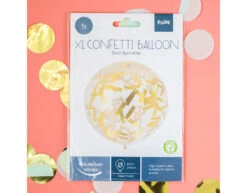 Gouden Confetti Ballon 61cm 7 Gouden Confetti Ballon 61cm -Feestspullen Winkel gouden confetti ballon 61cm 2