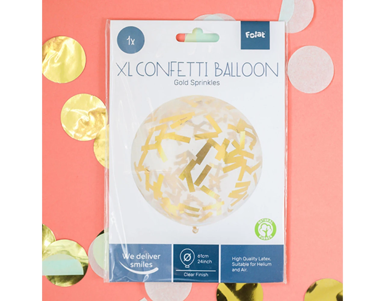 Gouden Confetti Ballon 61cm 3 Gouden Confetti Ballon 61cm - Afbeelding 3