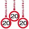 Hangdecoratie 20 Jaar Verkeersbord 75cm 3st