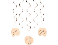 Hangdecoratie 25 Jaar Rose Goud 75cm 5st