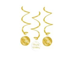 Hangdecoratie 40 Jaar Happy Birthday 17cm 3st