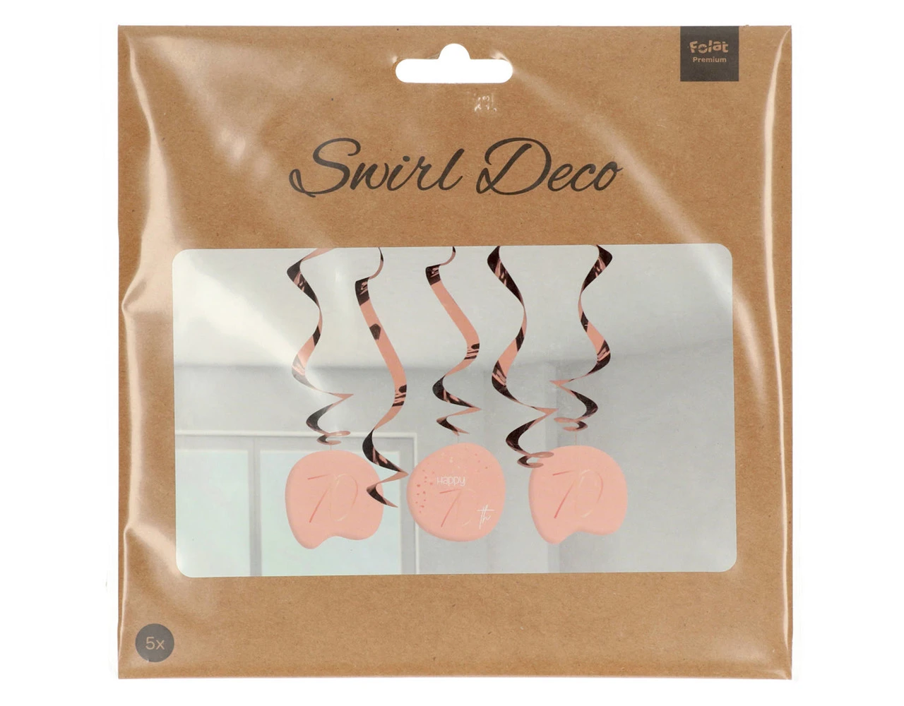 Hangdecoratie 70 Jaar Rose Goud 75cm 5st 4 Hangdecoratie 70 Jaar Rose Goud 75cm 5st - Afbeelding 4