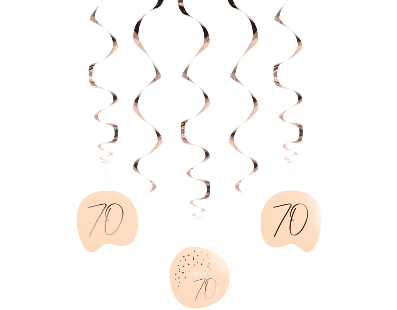 Hangdecoratie 70 Jaar Rose Goud 75cm 5st 1 Hangdecoratie 70 Jaar Rose Goud 75cm 5st