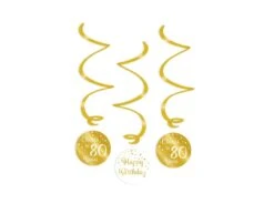 Hangdecoratie 80 Jaar Happy Birthday 17cm 3st