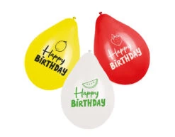 Happy Birthday Ballonnen Fruit Dubbelzijdig 25cm 6st