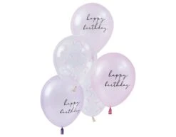Happy Birthday Ballonnen Set Schelpen 30cm 5st