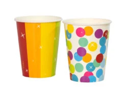 Happy Birthday Bekers Regenboog Confetti 250ml 6st