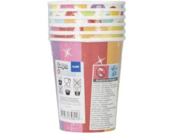 Happy Birthday Bekers Regenboog Confetti 250ml 6st -Feestspullen Winkel happy birthday bekers regenboog confetti 250ml 6st 4