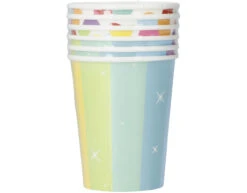 Happy Birthday Bekers Regenboog Confetti 250ml 6st -Feestspullen Winkel happy birthday bekers regenboog confetti 250ml 6st 5