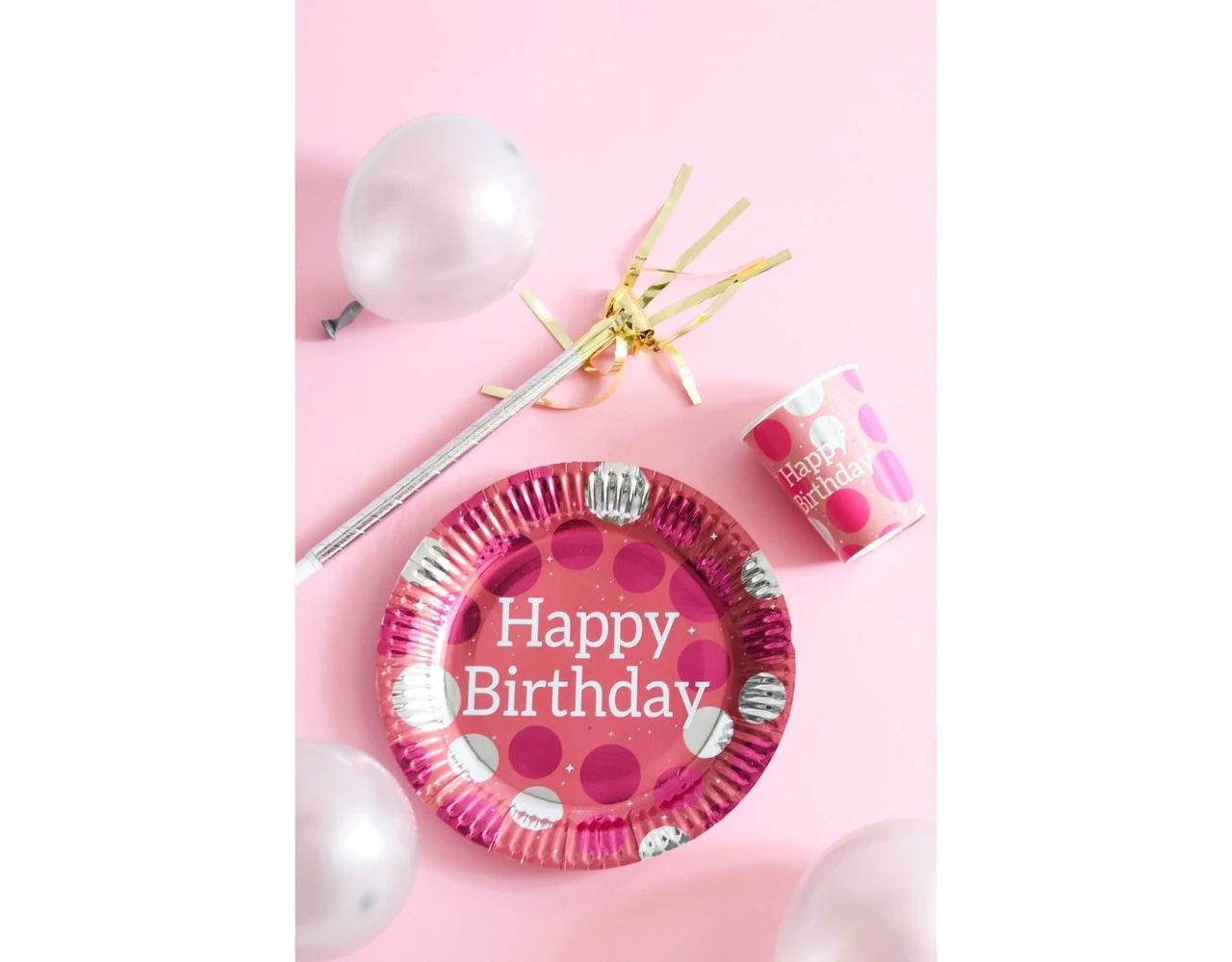 Happy Birthday Bekers Roze 250ml 8st 2 Happy Birthday Bekers Roze 250ml 8st - Afbeelding 2