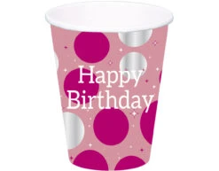 Happy Birthday Bekers Roze 250ml 8st