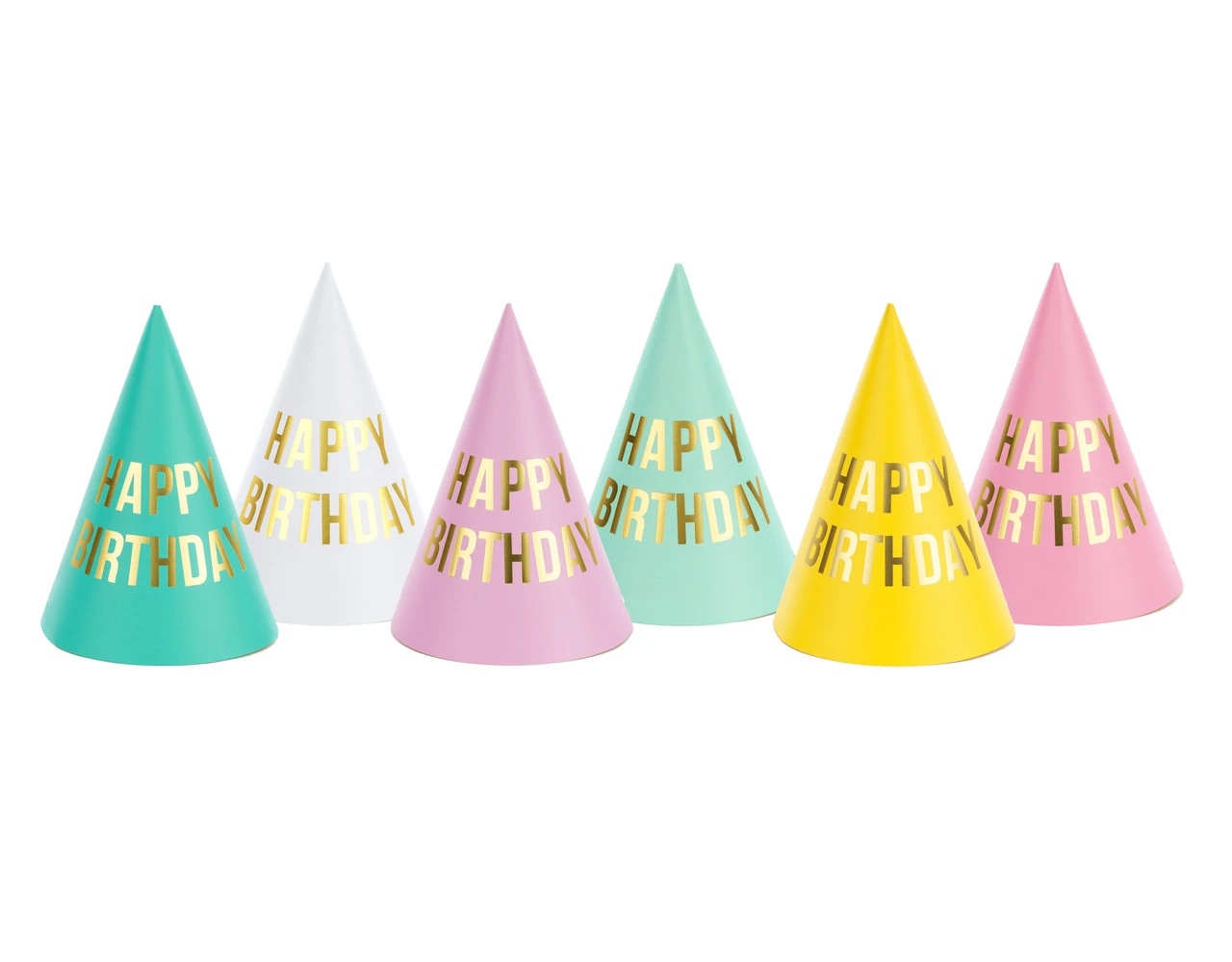 Happy Birthday Feesthoedjes 16cm 6st 1 Happy Birthday Feesthoedjes 16cm 6st