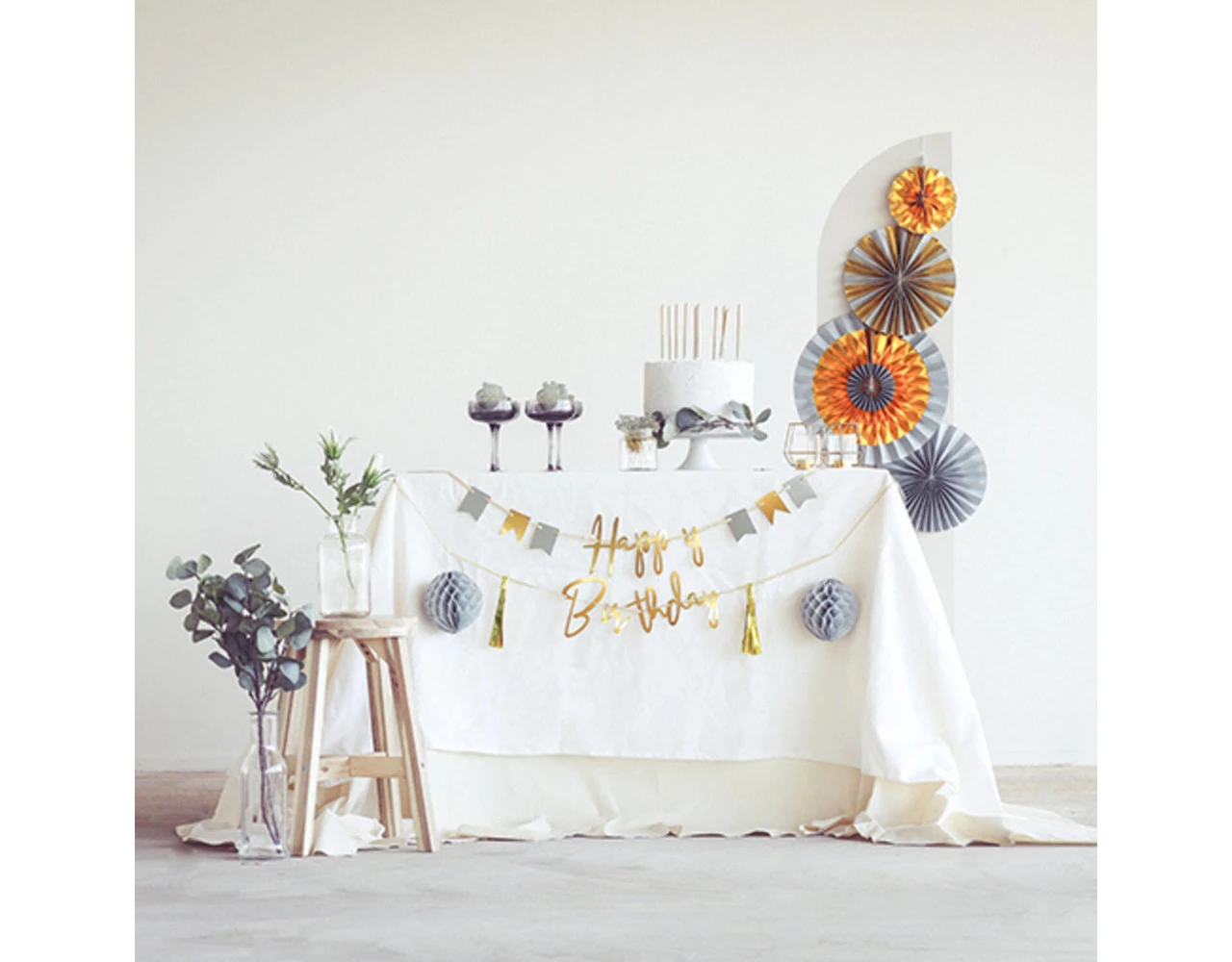 Happy Birthday Letterslinger Golden Dawn 1,5m 2 Happy Birthday Letterslinger Golden Dawn 1,5m - Afbeelding 2