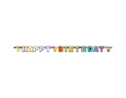 Happy Birthday Letterslinger Regenboog Confetti 1,5m