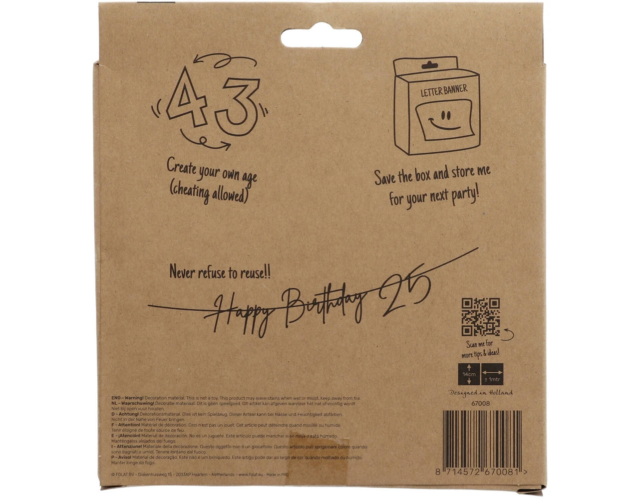 Happy Birthday Letterslinger Rose Goud 1m 3 Happy Birthday Letterslinger Rose Goud 1m - Afbeelding 3