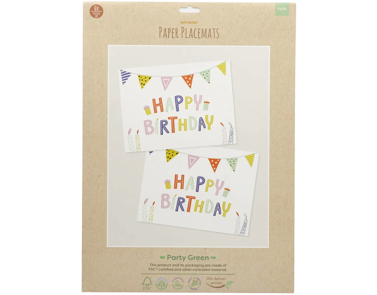 Happy Birthday Placemats Eco 6st 3 Happy Birthday Placemats Eco 6st - Afbeelding 3
