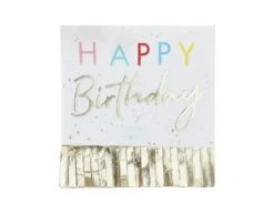 Happy Birthday Servetten Franjes 16cm 16st
