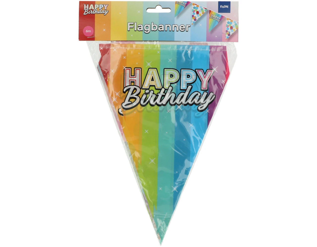 Happy Birthday Slingers Regenboog Confetti 6m 2 Happy Birthday Slingers Regenboog Confetti 6m - Afbeelding 2