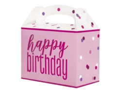 Happy Birthday Traktatiedoosjes Roze 6st