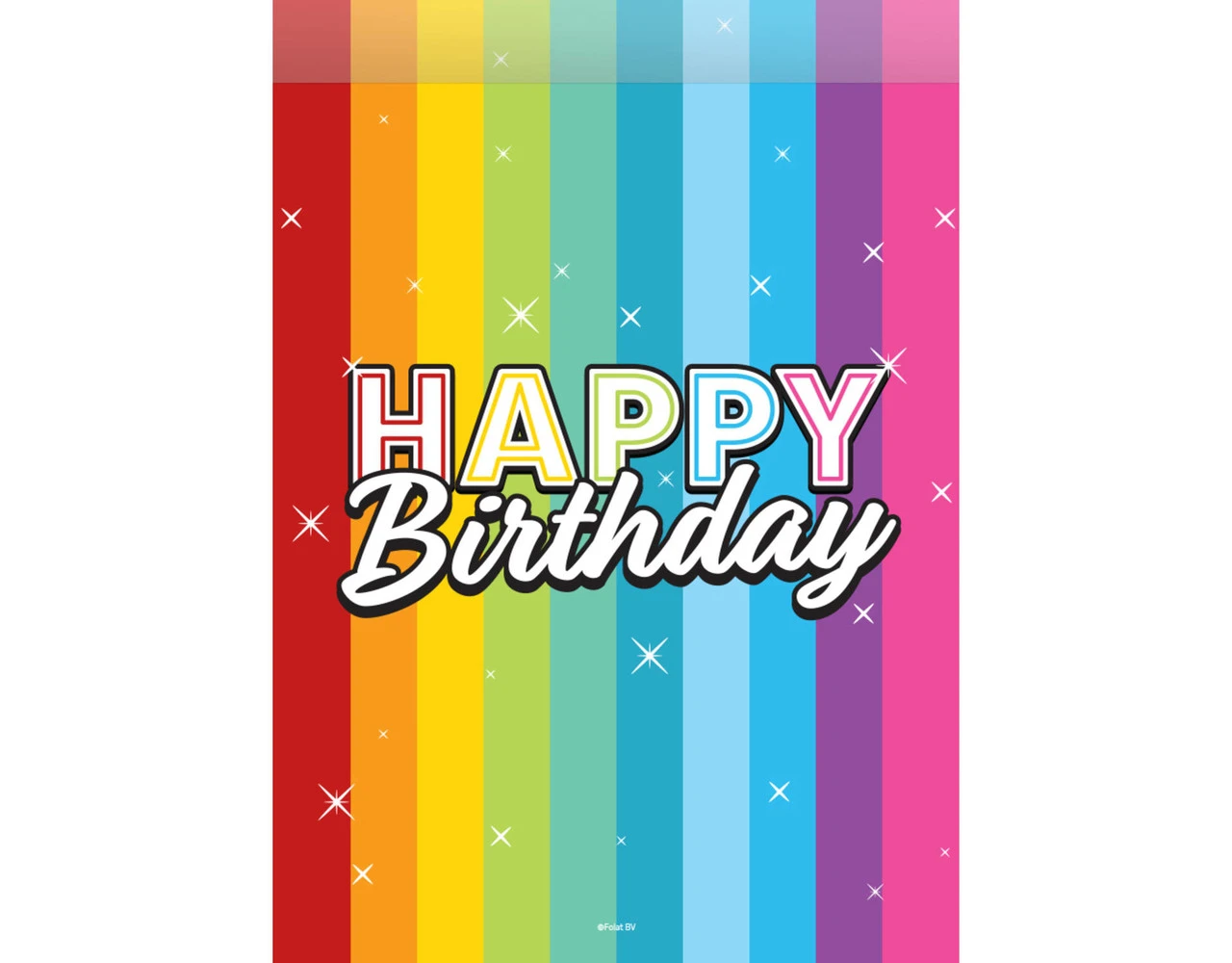 Happy Birthday Uitdeelzakjes Regenboog Confetti 8st 1 Happy Birthday Uitdeelzakjes Regenboog Confetti 8st