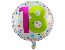 Helium Ballon 18 Jaar Stippen 45cm Leeg
