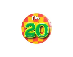I'm 20 Button 20 Jaar 5,5cm